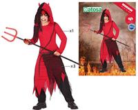 Kostuums voor Kinderen Demon Rood Zwart 4 pcs - Maat: 3-4 Jaar - Maat: 3-4 Jaar - thumbnail