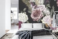 Fotobehang - Roze rozen in Vintage Stijl, in 11 maten te koop, incl behanglijm - thumbnail