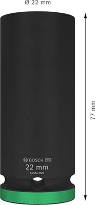 Bosch Accessoires Krachtdop SW 22 mm | M14 | 77 mm - 2608003053 Bosch Accessoires Krachtdop SW 22 mm | M14 | 77 mm - 2608003053