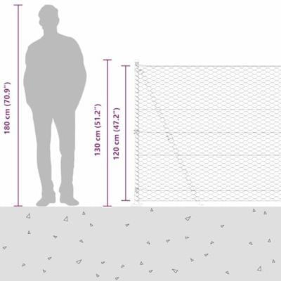 VidaXL Afrasteringspaal grijs 25 x 1,2 m (36 mm gaas) staal