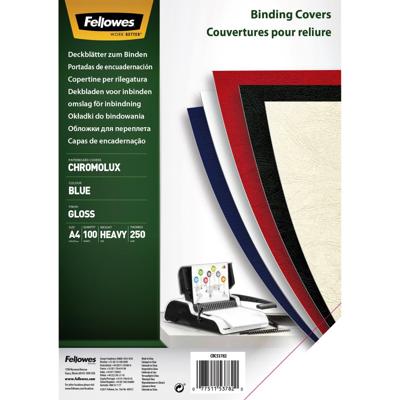 Voorblad fellowes a4 chromolux 250gr blauw