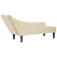 Chaise longue met rechterarmleuning stof crmekleurig - thumbnail
