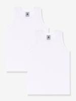 Set van 2 katoenen hemdjes Petit Bateau wit - thumbnail