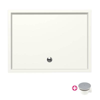 Douchebak Xenz Mariana | 120x90x4 cm | Incl.Afvoersifon-Chroom | Acryl | Rechthoekig | Wit mat