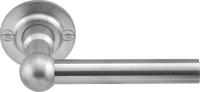 Formani FERROVIA FVL100/48 deurkruk L-model ongeveerd op rozet - mat RVS - thumbnail