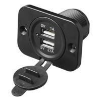 ProPlus dubbele USB inbouwdoos met frame 12/24 Volt 29 mm - thumbnail