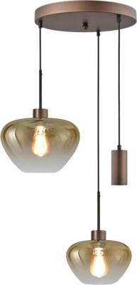 Masterlight Hanglamp Genua 2+1 lichts Ø 35 cm amber cacao Masterlight Hanglamp Genua 2+1 lichts Ø 35 cm amber cacao
