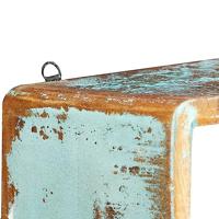 3-delige Wandschappenset kubus massief gerecycled hout - thumbnail