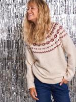 Jacquard damestrui capsulecollectie familie Kerst ENVIE DE FRAISE ecru - thumbnail