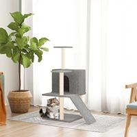 Bussandri Exclusive - Kattenmeubel met sisal krabpalen 109 cm lichtgrijs - thumbnail