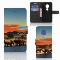 Motorola Moto G7 Play | Telefoonhoesje | Met pasjeshouder | Olifanten - thumbnail