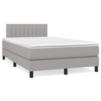 Boxspring met matras stof lichtgrijs 120x200 cm - thumbnail