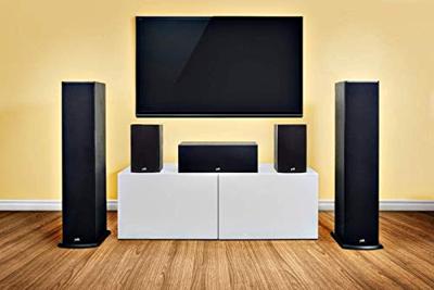 Polk T15 Boekenplankluidsprekers voor Home Cinema en Muziek, Set van 2, Stereoluidsprekers voor de Boekenplank, Ondersteunt Dolby, Speakers met 100 Watt, Klassieke look, Muurbevestiging Mogelijk