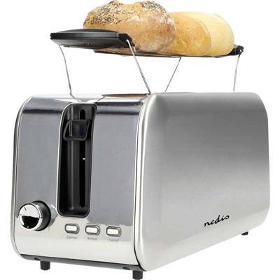 Nedis Broodrooster | 4 Sneetjes Brood | 2 Lange Sleuven | Bruining niveaus: 7 | Ontdooifunctie | Aluminium / Zilver - KABT400AL Nedis Broodrooster | 4 Sneetjes Brood | 2 Lange Sleuven | Bruining niveaus: 7 | Ontdooifunctie | Aluminium / Zilver - KABT400AL