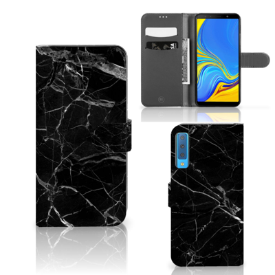 Samsung Galaxy A7 (2018) | Bookcase | Marmer Zwart - Origineel Cadeau Vader