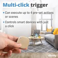 Shelly Shelly BLU Button Tough 1 Mocha Afstandsbediening, Toets Bluetooth Low Energy - thumbnail