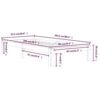 Bedframe massief grenenhout wit 90x200 cm - thumbnail