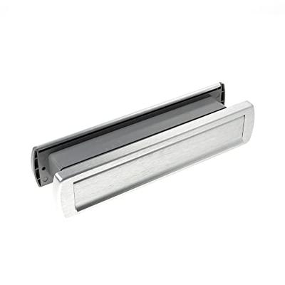 AXA Brievenbus Briefplaat + Tochtklep Curve Plus Aluminium Naturel 340 x 74 mm