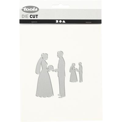 Creativ Company Snijmal, bruidspaar, afm 52x81+23x35 mm, 1 stuk