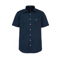 GANT Heren Overhemd Navy Poplin Korte Mouwen Button Down Regular Fit - thumbnail
