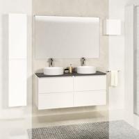 Onderkast Boss & Wessing Badkamermeubel 120 cm Met Zwart Wastafelblad Mat Wit Boss & Wessing - thumbnail