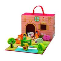 Simply For Kids boerderij met houten dieren 12-delig - thumbnail