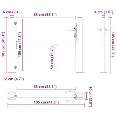 Tuinpoort met slot Zwart 105 x 100 cm Poedergecoat staal
