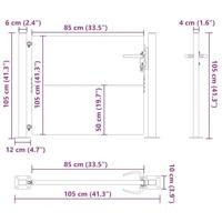 Tuinpoort met slot Zwart 105 x 100 cm Poedergecoat staal - thumbnail