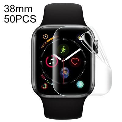 50 PC'S voor Apple Watch 38mm zachte hydrogel film volledige dekking voorkant beschermer