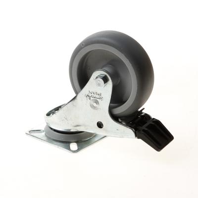 Zwenkwiel grijs 50kg m/rem 75mm Zwenkwiel grijs 50kg m/rem 75mm