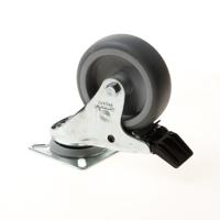 Zwenkwiel grijs 50kg m/rem 75mm - thumbnail