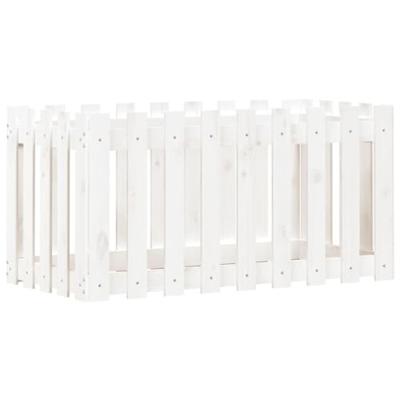 Plantenbak verhoogd hekontwerp 100x50x50 cm grenenhout wit