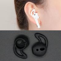 Draadloze Bluetooth koptelefoon Silicone Ear Caps afdekhoesjes voor Apple AirPods (zwart) - thumbnail