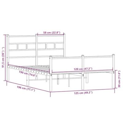 Bedframe zonder matras hout sonoma eikenkleurig 120x190 cm