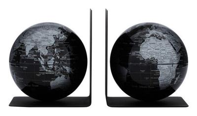Boekensteun Troika met magnetische globes 13cm set à 2 stuks zwart