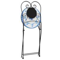 Bistrostoelen 2 st inklapbaar keramiek blauw en wit - thumbnail