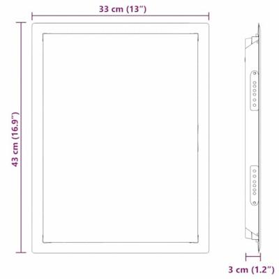 VidaXL Toegangs paneel wit 63 x 33 x 3 cm staal