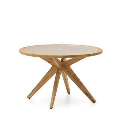Kave Home Ronde Eettafel 'Julieta' Massief Acacia / Polycement, 120cm, kleur Beige