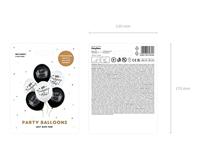 Pastel Ballonnen Set Happy Birthday Zwart/Wit (6st) - thumbnail