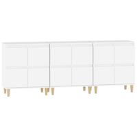Dressoirs 3 st 60x35x70 cm bewerkt hout wit - thumbnail