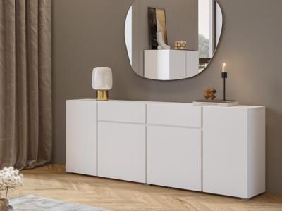Dressoir ASYMI 4 deuren 2 lades wit Dressoir ASYMI 4 deuren 2 lades wit