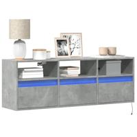 Tv-wandmeubel met LED-verlichting 130x31x45 cm betongrijs - thumbnail