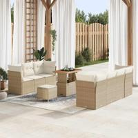 Tuinbankenset 10 pcs Beige poly rattan - thumbnail
