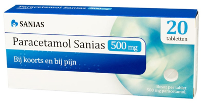 Sanias Paracetamol 500mg 20 Stuks