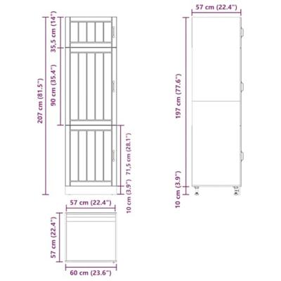 Keukenkast Lucca bewerkt hout gerookt eikenkleurig