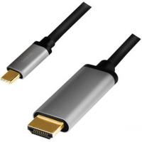 LogiLink CUA0101 tussenstuk voor kabels USB 3.2 Gen1 Type-C HDMI-A Zwart, Grijs - thumbnail