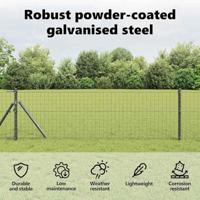 VidaXL Afrasteringspaal 26 pcs grijs 3,2 x 3,2 x 120 cm - thumbnail