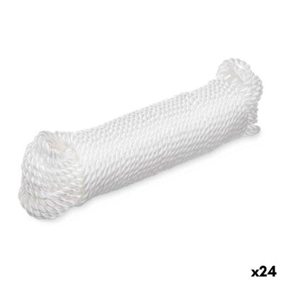 Waslijn Wit Plastic 20 m 8 x 24 x 5 cm 5 x 24 x 6 cm 0,6 x 2000 cm (24 Stuks)