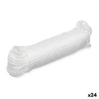 Waslijn Wit Plastic 20 m 8 x 24 x 5 cm 5 x 24 x 6 cm 0,6 x 2000 cm (24 Stuks) - thumbnail