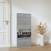 VidaXL Schoenenkast 59x17x150 cm bewerkt hout grijs sonoma - thumbnail